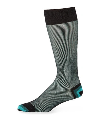 Paul Smith Men's Shadow Striped Socks In Black Pattern