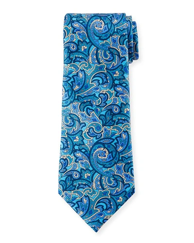 Ermenegildo Zegna Men's Medium-scale Paisley Tie In Blue