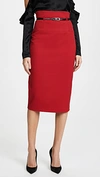 Black Halo High Waisted Pencil Skirt In Red
