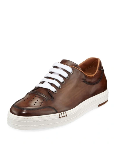 Berluti Men's Playtime Palermo Calf Leather Sneaker In Brown
