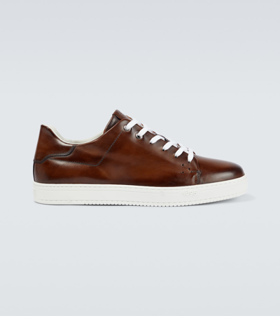 Berluti Men's Playtime Palermo Calf Leather Sneaker In Cacao Intenso