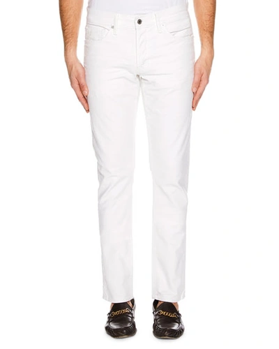 Tom Ford Men's Straight-fit Stretch-corduroy Pants In White