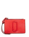 Marc Jacobs Top Zip Leather Multi Card Case In Poppy Red