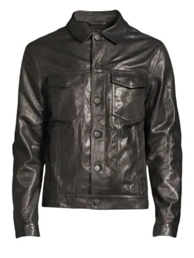 J Brand Men's Acamar Lamb Leather Jacket In Black