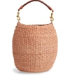 Clare V Pot De Miel Top Handle Straw Basket Bag - Pink In Blush
