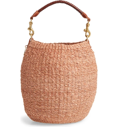 Clare V Pot De Miel Top Handle Straw Basket Bag - Pink In Blush