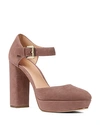 Michael Michael Kors Women's Sierra Chunky-heeled Platform Pumps In Dusty Rose Suede