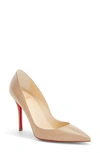 Christian Louboutin 'apostrophy' Pointy Toe Pump In Nude