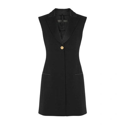 Versace Black Bead-embellished Blazer Dress