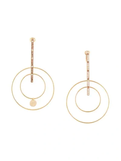 Melissa Kandiyoti Double Hoop Drop Earrings In Gold