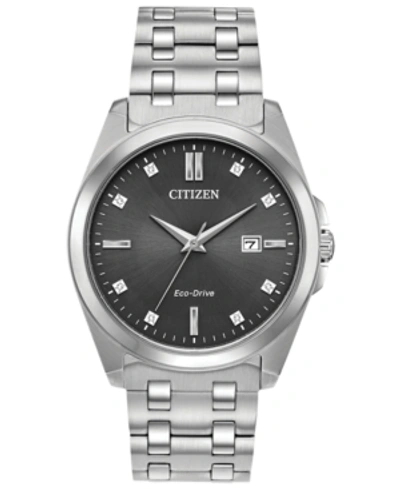 Citizen Eco-drive Men's Corso Stainless Steel Bracelet Watch 41mm In Black/silver