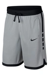 Nike Men's Dri-fit Elite Basketball Shorts In Wolf Grey/ Black/ Black/ Black