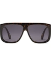 Gucci Square-frame Sunglasses With Blinkers In Brown