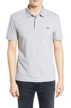 Lacoste Paris Regular Fit Stretch Polo In Argent Chine