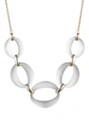 Alexis Bittar Essentials Large Lucite Link Necklace In Silver