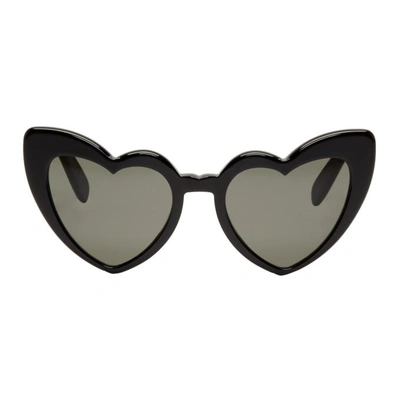 Saint Laurent Heart Frame Acetate Sunglasses In Black