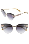 Gucci 53mm Cat Eye Sunglasses In Gold