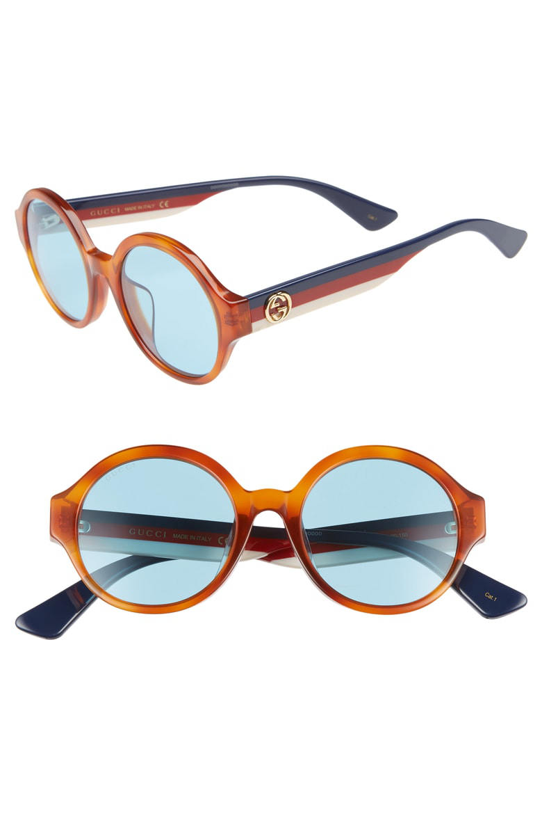 gucci havana round sunglasses