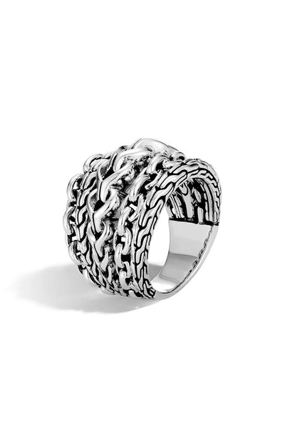 John Hardy Sterling Silver Classic Chain Asli Ring In Metallic