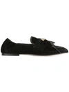 Tod's Feather Appliqué Loafers In Black