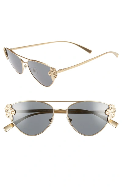 Versace Tribute 56mm Aviator Sunglasses - Gold Solid In Grey-black