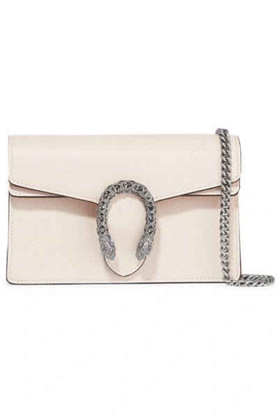 Gucci Dionysus Super Mini Textured-leather Shoulder Bag In White