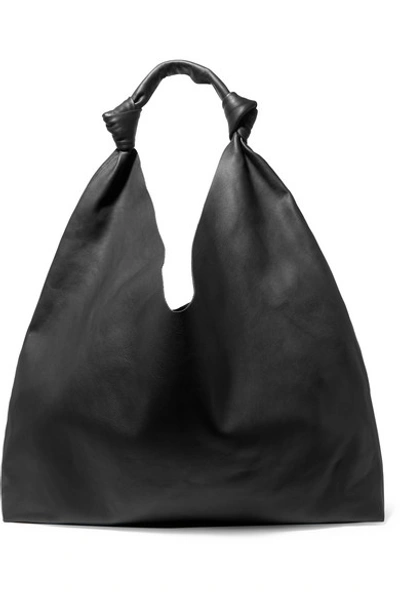 The Row Bindle Double Knots Leather Shoulder Bag In Black