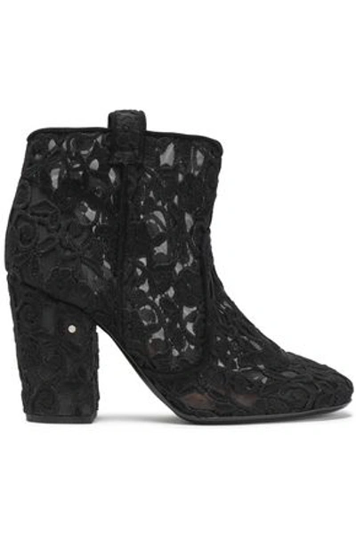 Laurence Dacade Woman Pete Embroidered Mesh Ankle Boots Black