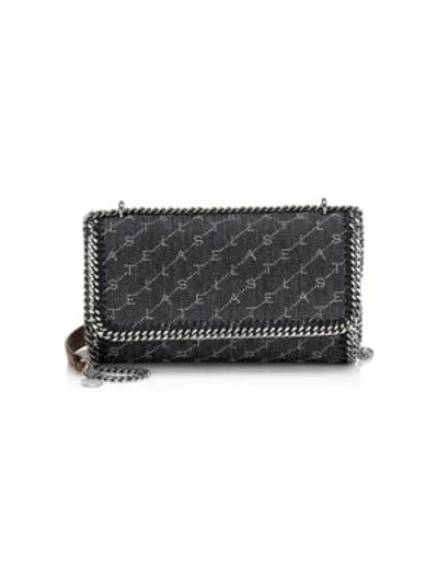 Stella Mccartney Falabella Monogram Denim Crossbody Bag In Navy