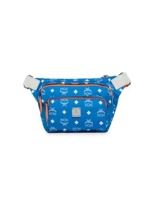 Mcm Small Resnick Visetos Belt Bag In Blue | ModeSens