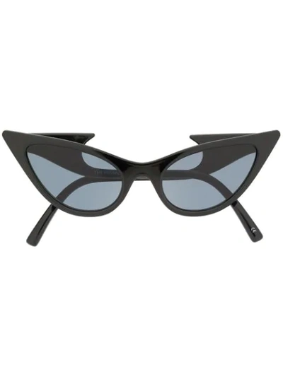 Le Specs + Adam Selman The Prowler Cat-eye Acetate Sunglasses In Black