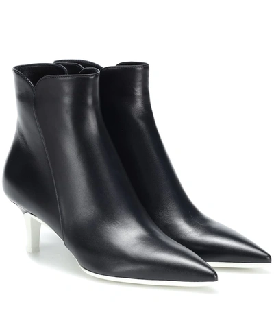 Gianvito Rossi Levy 55 Leather Ankle Boots In Black