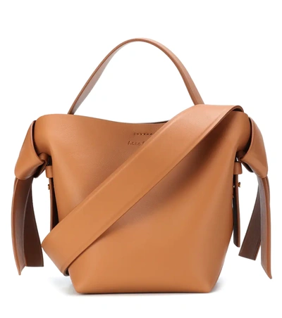 Acne Studios Musubi Mini Knotted Leather Shoulder Bag In Brown