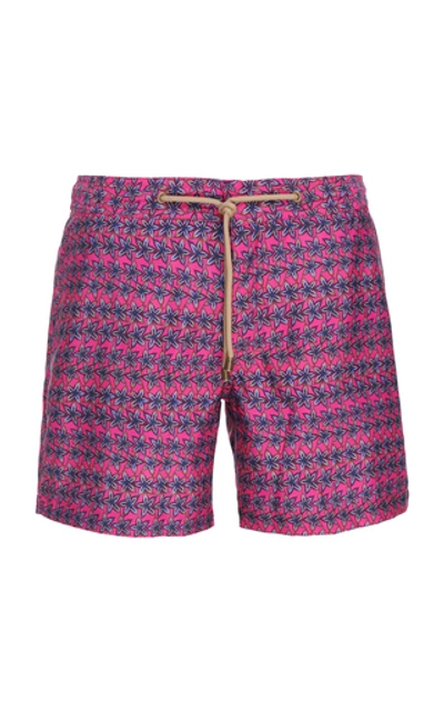 Thorsun Leaf Slim-fit Short-length Printed Swim Shorts - Magenta