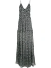 Amiri Layered Floral-print Silk-crepon Maxi Dress In Black