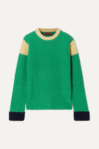 Eckhaus Latta Kermit Color-block Knitted Sweater In Green