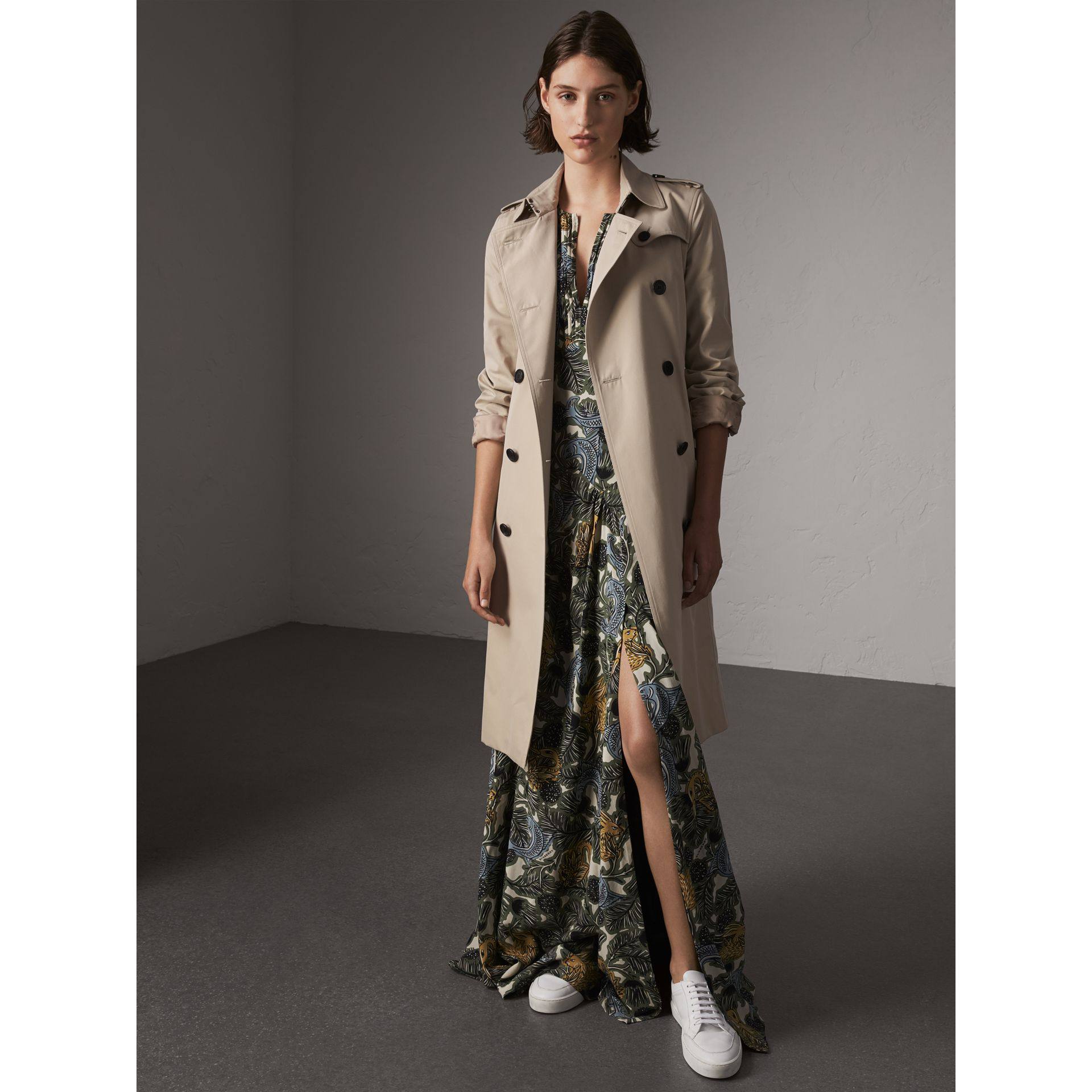 super long trench coat