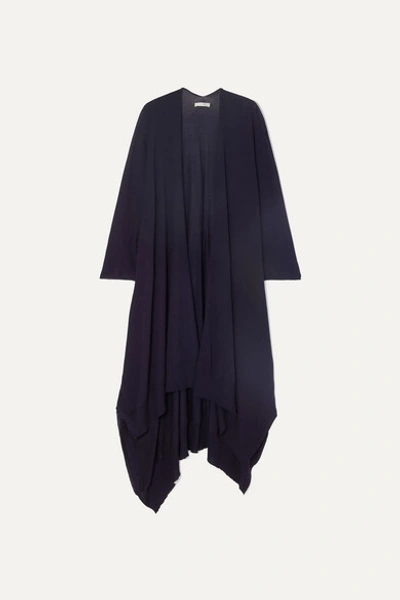 The Row Hern Merino Wool And Cashmere-blend Cape In Navy