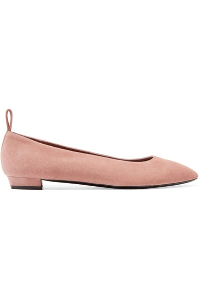 The Row Lady D Suede Ballet Flats In Pink