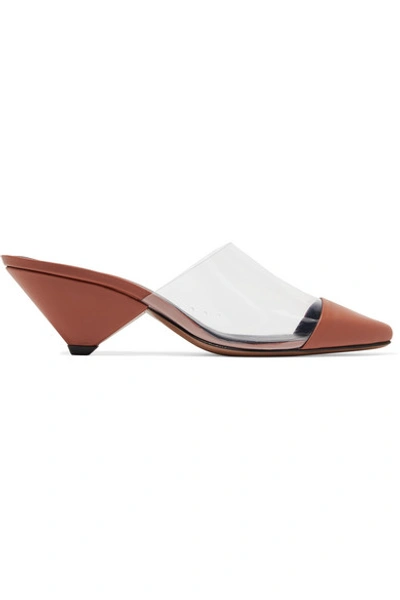 Neous Eriopsis Leather And Pvc Mules In Tan
