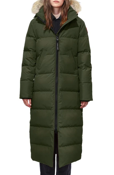 Canada Goose Mystique Down Parka With Genuine Coyote Fur Trim In Military Green