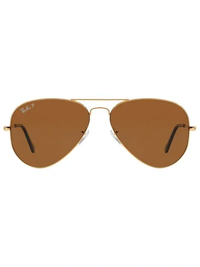 Ray Ban 3025 Aviator Sunglasses In Metallic