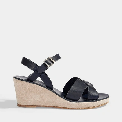 Apc A.p.c. | Judith Sandals In Dark Navy Smooth Leather