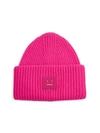 Acne Studios Pansy N Face Wool-blend Beanie In Bright Pink