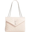 Saint Laurent Medium Loulou Calfskin Leather Shoulder Bag - Pink In Marble Pink