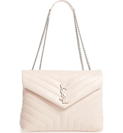 Saint Laurent Medium Loulou Calfskin Leather Shoulder Bag - Pink In Marble Pink