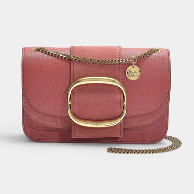 See By Chloé | Hopper Crossbody Bag In Rusty Pink Grained Cowskin And Suede