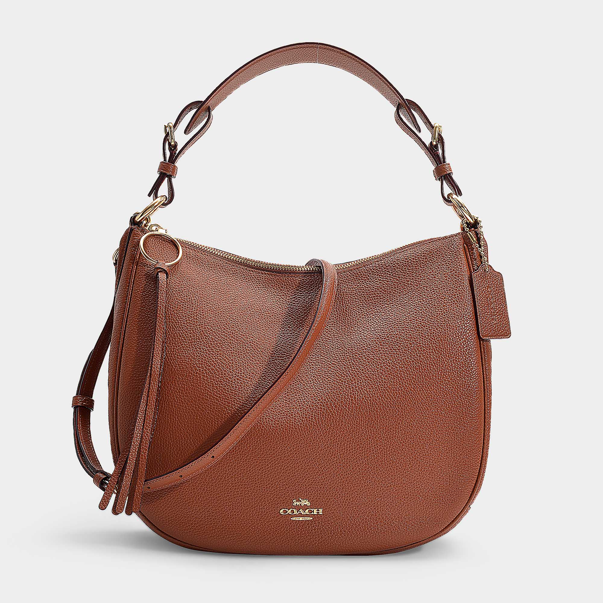 Coach | Polished Pebble Leather Sutton Hobo In Burgundy | ModeSens