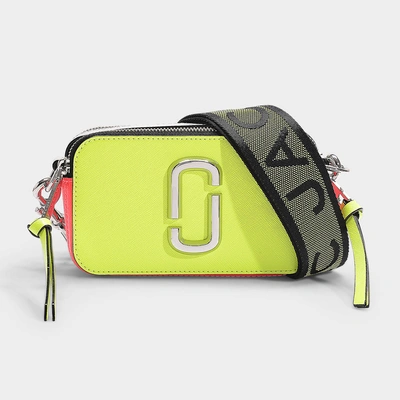 Marc Jacobs | Snapshot Fluoro Bag In Bright Green Leather With P In Yellow
