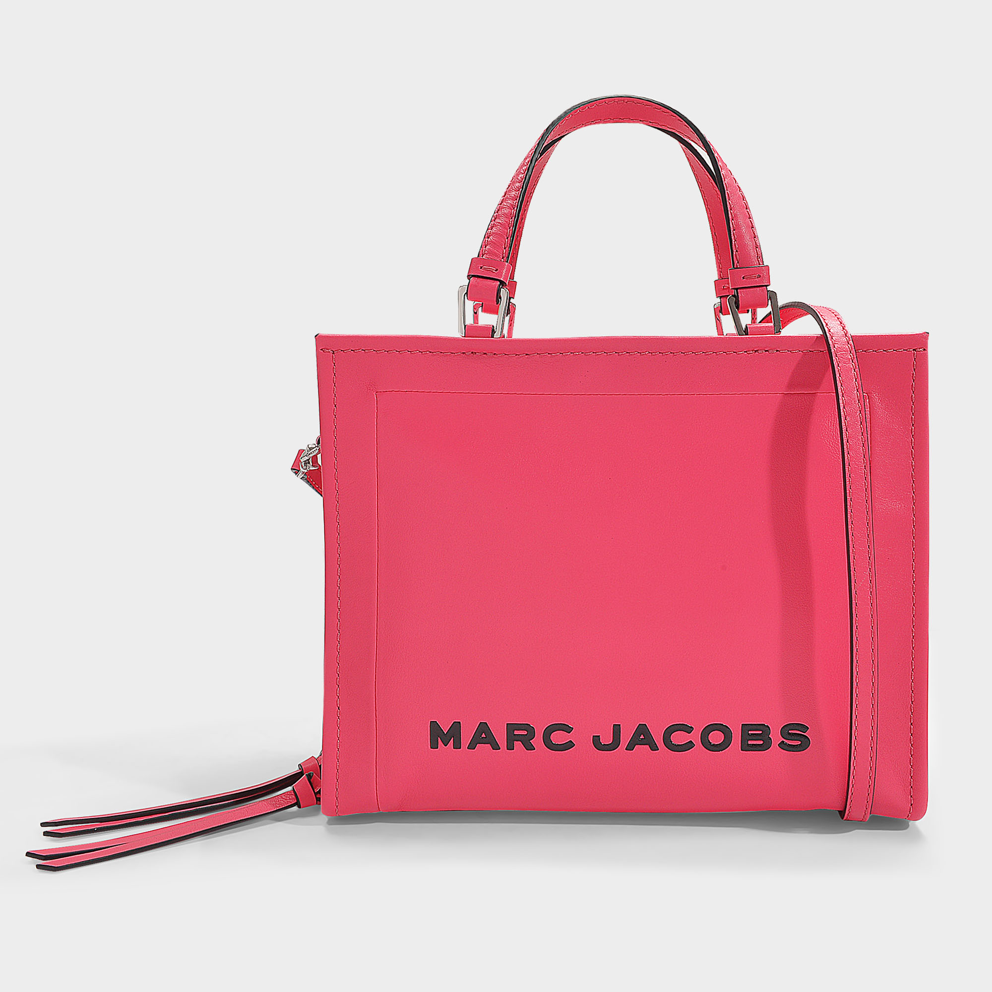 Marc Jacobs The Box Shopper 29 Bag In Black Leather In Pink ModeSens